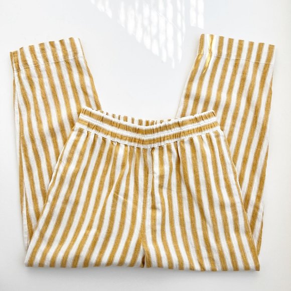 Madewell | Tapered Huston Pull-On Crop Striped Pants | M - Picture 4 of 9